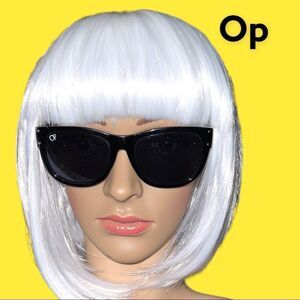 Op brand cute black frame sunglasses with snake skin design